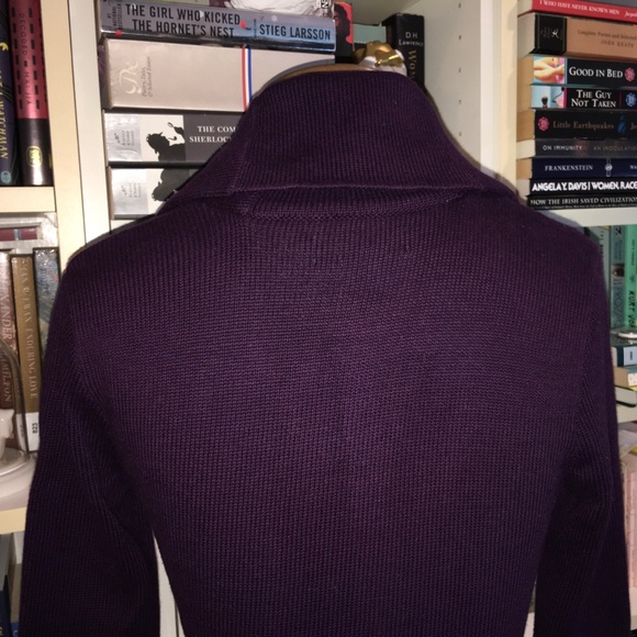 Ralph Lauren Deep Eggplant Purple Sweater Knit Dress - Picture 9 of 11